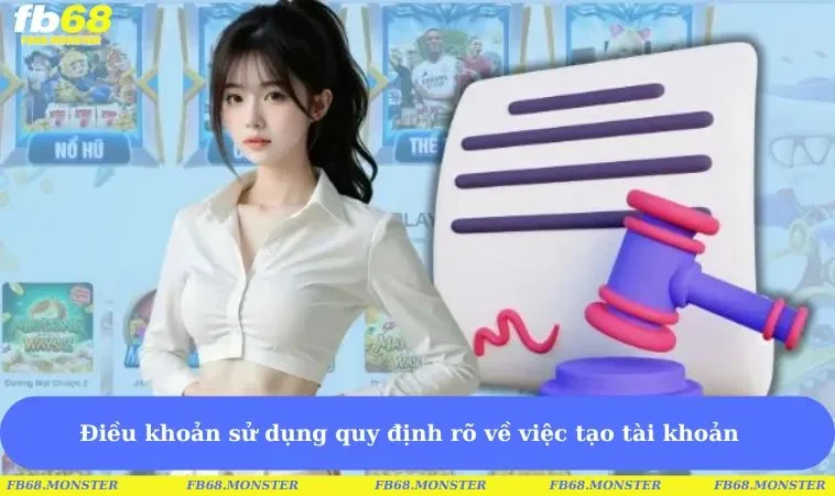 Điều khoản sử dụng quy định rõ về việc tạo tài khoản 